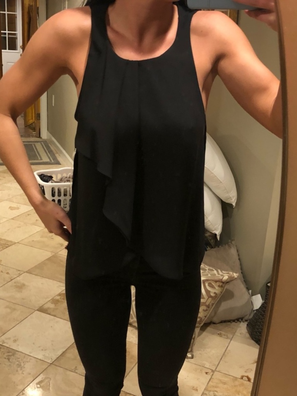 NWT Zara Black Asymmetric Tank Top